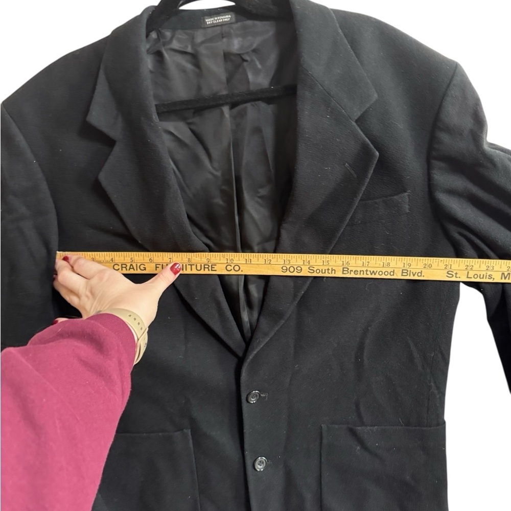 Vintage Black Unbranded Blazer Jacket • Unisex Look • Classic Black - Picture 7 of 8